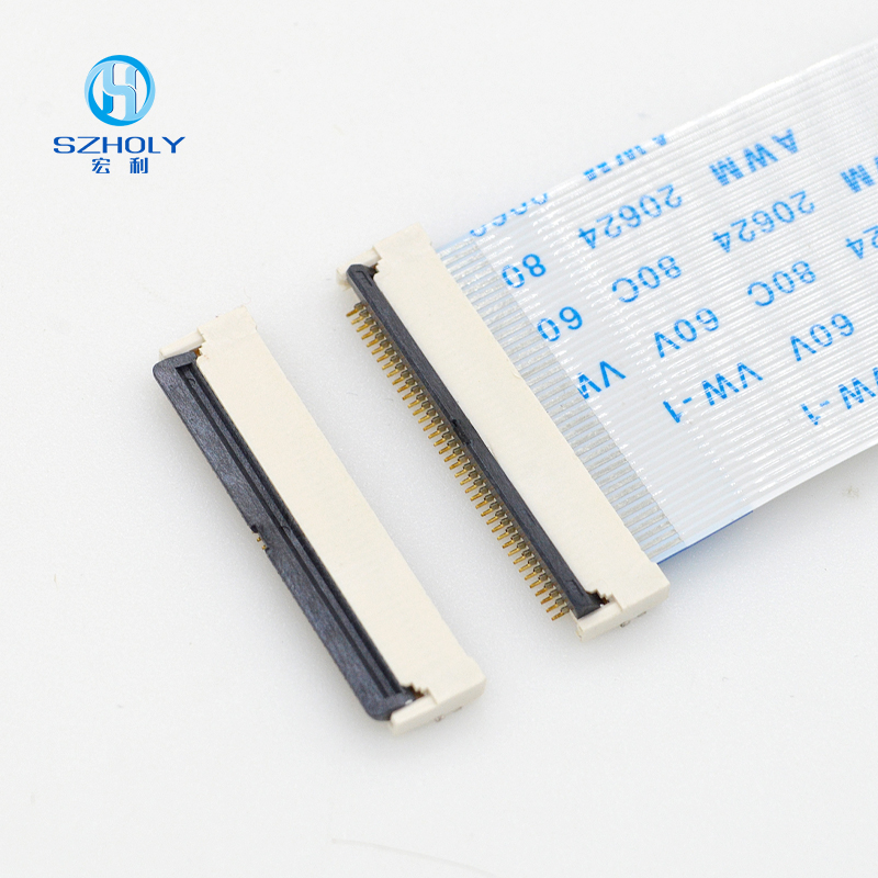 前掀后锁fpc连接器0.5mm间距H1.0厚