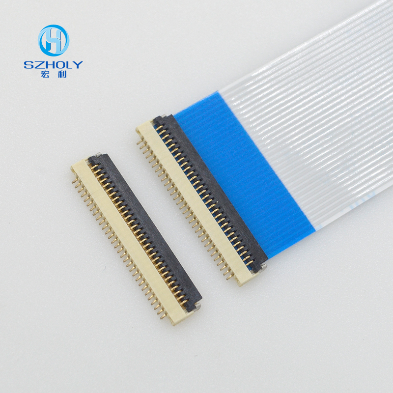 翻盖式fpc连接器0.5mm间距H1.0厚