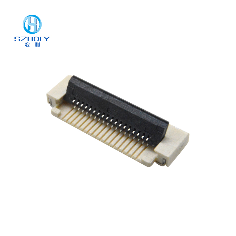 FPC连接器0.5间距翻盖式带卡扣 H1.5厚 FPC连接器0.5间距翻盖式带卡扣 H1.5厚