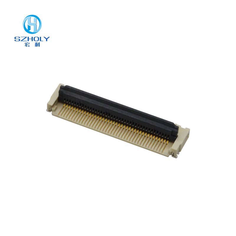 0.5间距翻盖带耳卡扣式fpc连接器 H2.0厚