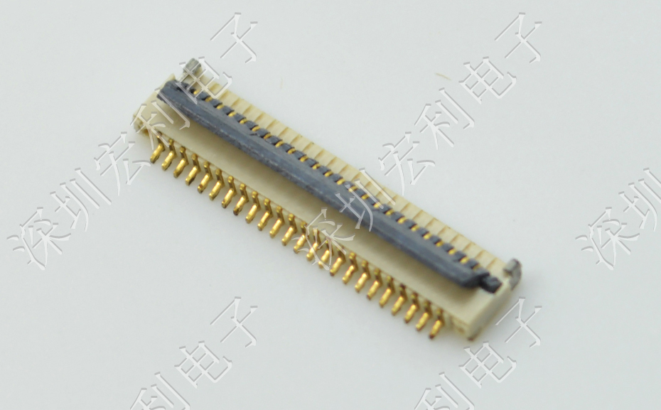 FPC连接器 间距0.5mm 高H1.0 26P下接翻盖 SMT耐高温贴片连接器