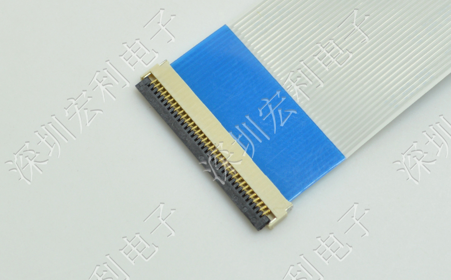 FPC连接器 软排线扁平电缆插座 间距0.5mm 4P H1.0后锁式卧贴片