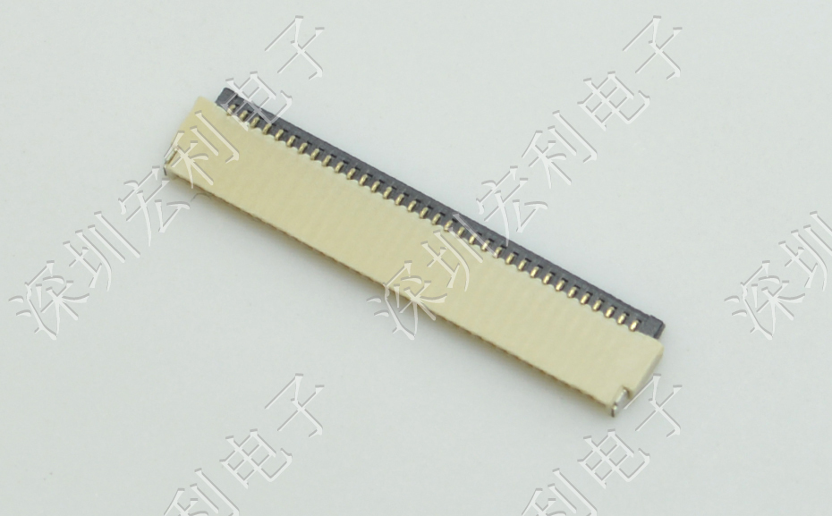 FPC连接器 软排线扁平电缆插座 间距0.5mm 4P H1.0后锁式卧贴片