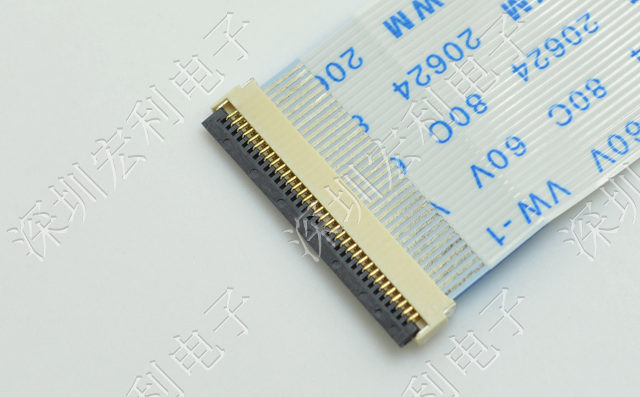 FPC连接器 软排线扁平电缆插座 间距0.5mm 4P H1.0后锁式卧贴片