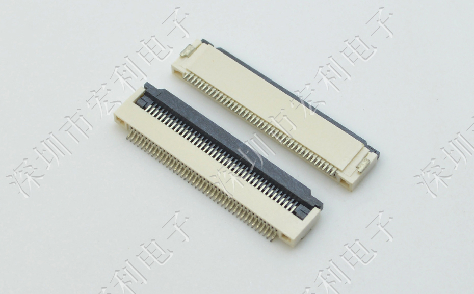 FFC/FPC连接器 排线插座 0.5间距22P针翻盖下接式 屏接口