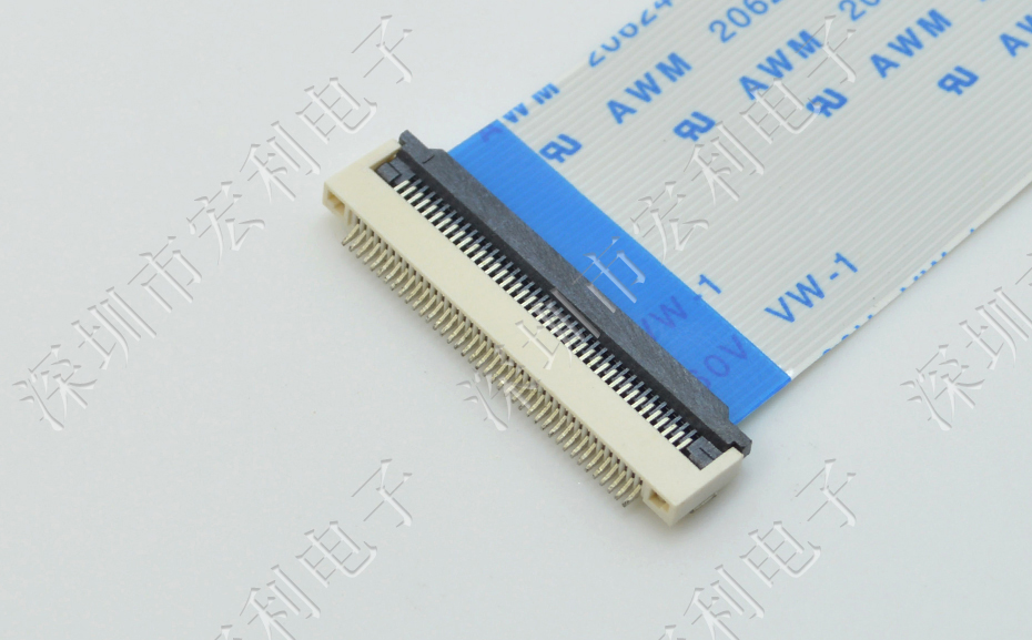FFC/FPC连接器 排线插座 0.5间距30P针翻盖下接式 屏接口
