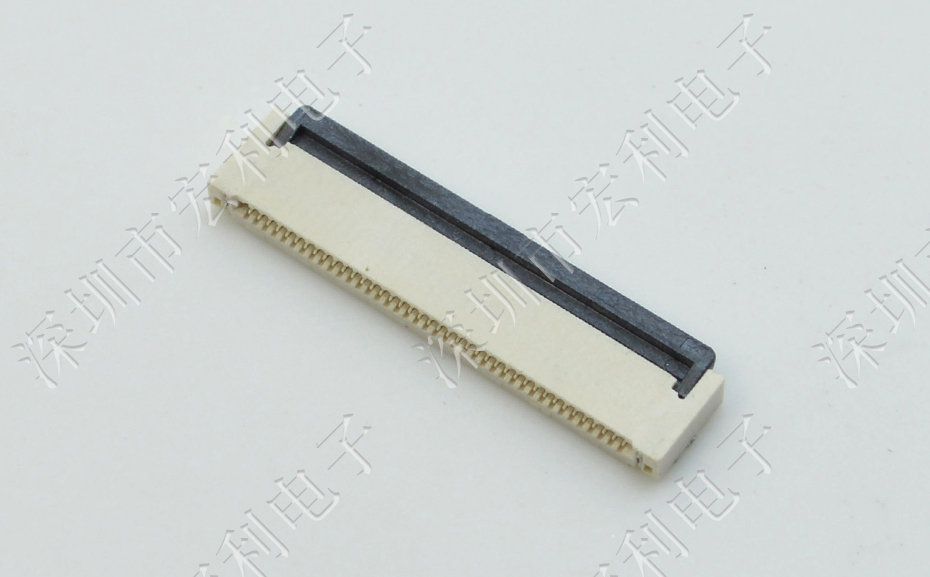 宏利FPC插座翻盖式FFC间距0.5mm 6p针脚位H2.0mm 前插后翻连接器