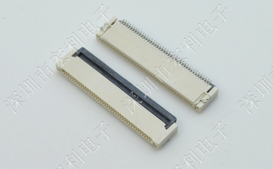 宏利FPC插座翻盖式FFC间距0.5mm 8p针脚位H2.0mm 前插后翻连接器