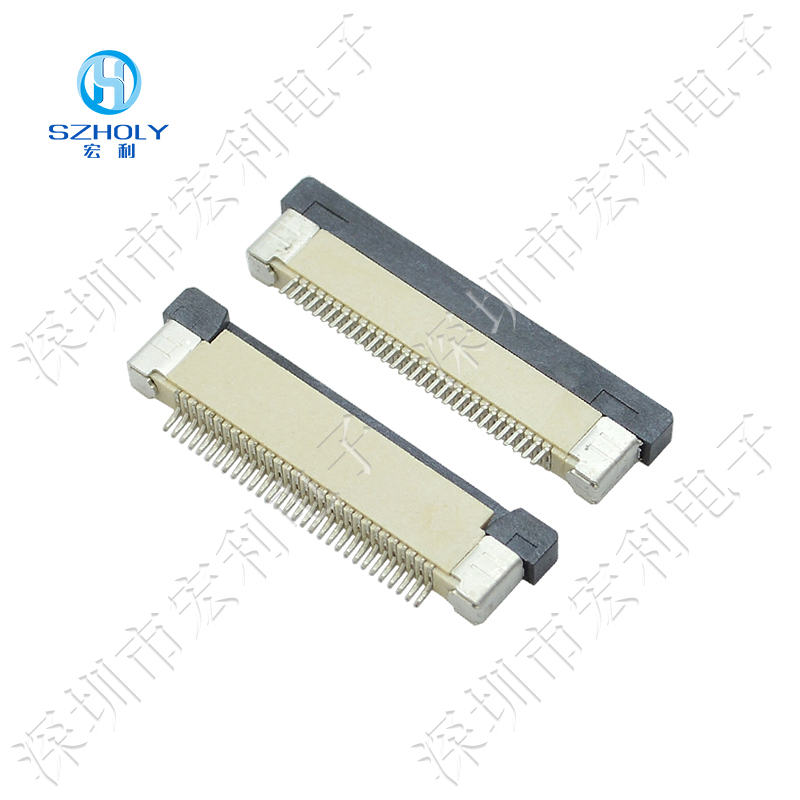 ffc/fpc排线座12pin抽屉式上接触0.5间距 H2.0厚PCB板贴片插座