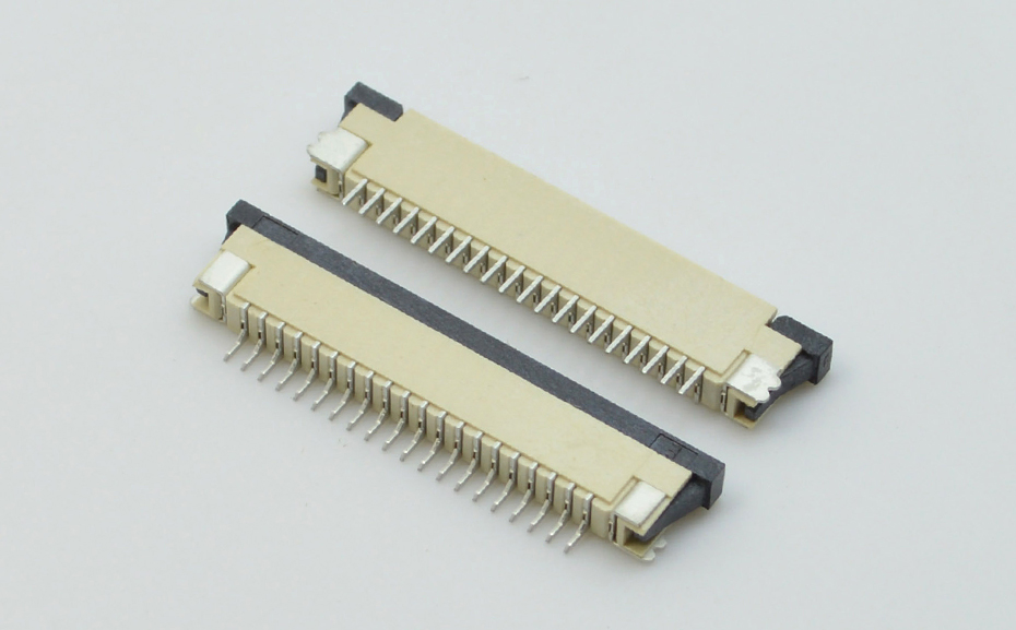 1.0MM接插件 FFC扁平软排线连接器 FPC插座6P针 贴片下接抽屉