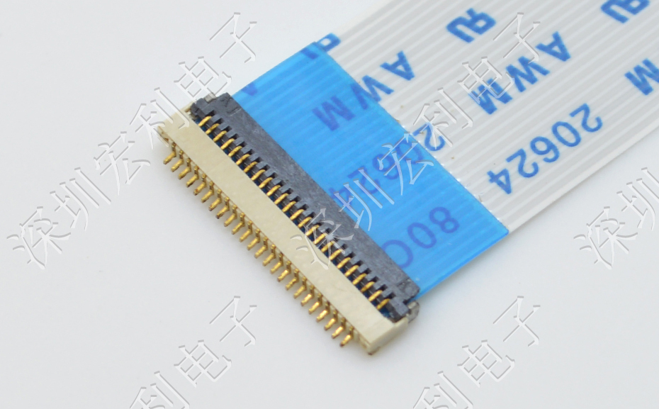 美容仪专用0.5间距H1.0翻盖式下接24P fpc连接器 ffc连接器