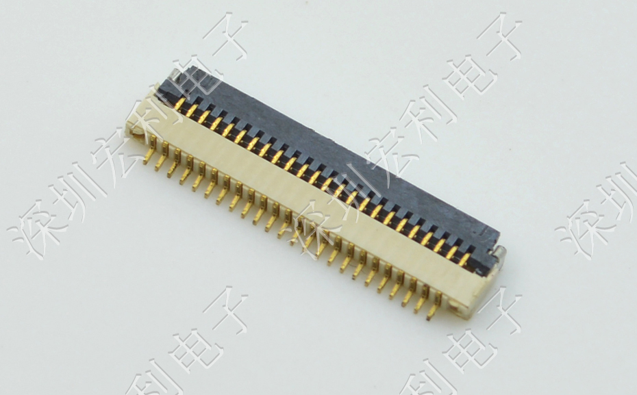 美容仪专用0.5间距H1.0翻盖式下接24P fpc连接器 ffc连接器