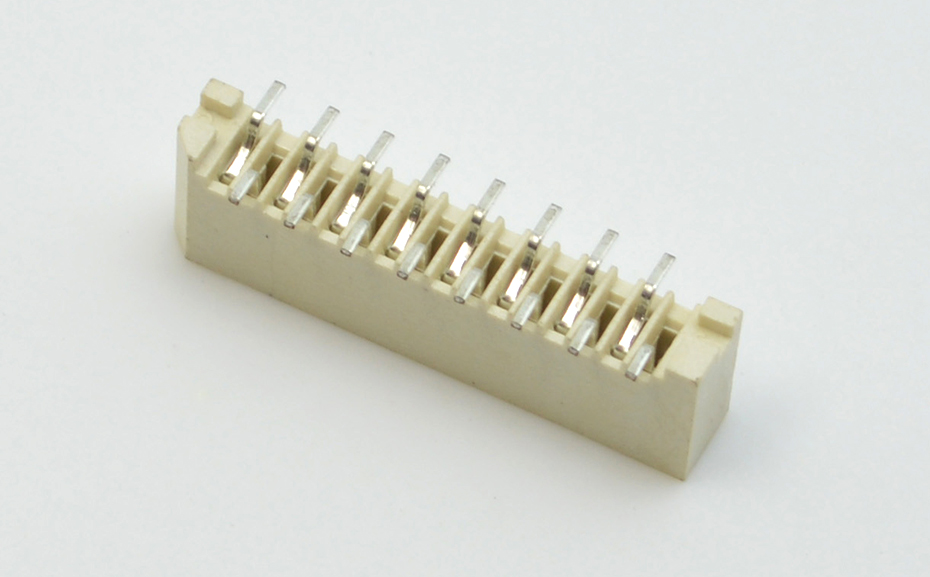 FPC插座 FFC软排线接插件间距1.0mm-24P 单面接立贴错位连接器