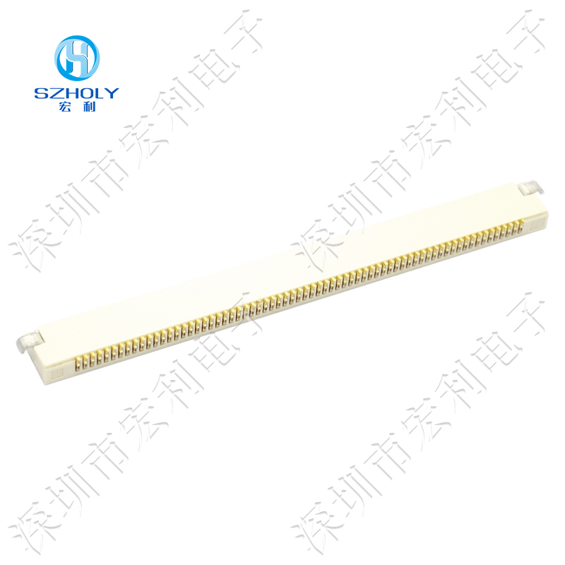 FFC/FPC插座0.5mm间距 80P 1.8mmH镀金 翻盖式下接触连接器带扣 fpc连接器厂家