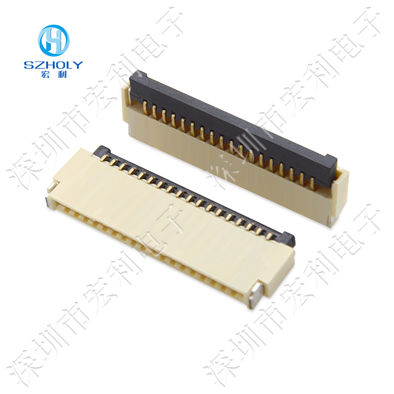 0.5mm间距fpc柔性连接器H1.0扁平连接器4P/6P/8P/10P/12P-40P上下接触后锁 0.5mm间距fpc柔性连接器H1.0扁平连接器4P/6P/8P/10P/12P-40P上下接触后锁