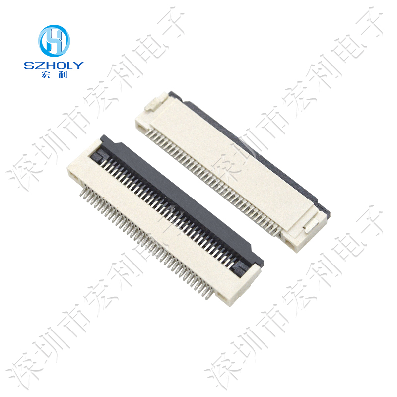 fpc连接器0.5mm 间距 H2.0 6P 翻式下接触