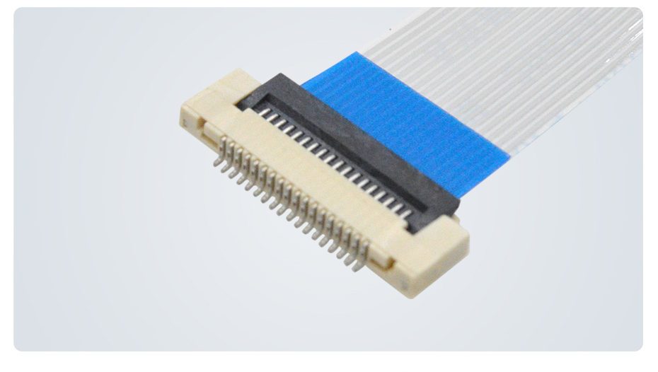 FPC连接器0.5间距翻盖式带卡扣 H1.5厚,宏利连接器,FFC排线