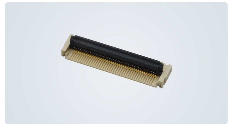0.5间距翻盖带耳卡扣式fpc连接器 H2.0厚,宏利连接器,