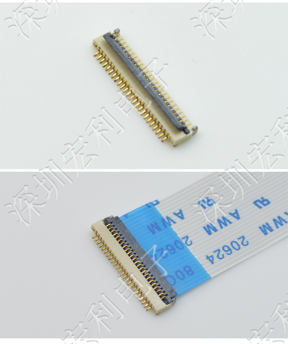 FPC连接器 间距0.5mm 高H1.0 6P下接翻盖 SMT耐高温贴片连接器
