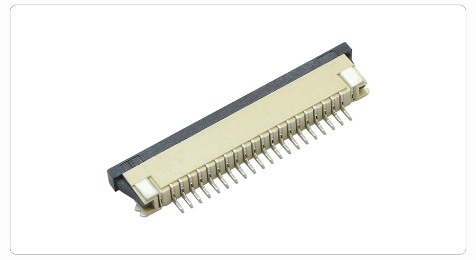 1.0MM接插件 FFC扁平软排线连接器 FPC插座4P针 贴片下接抽屉