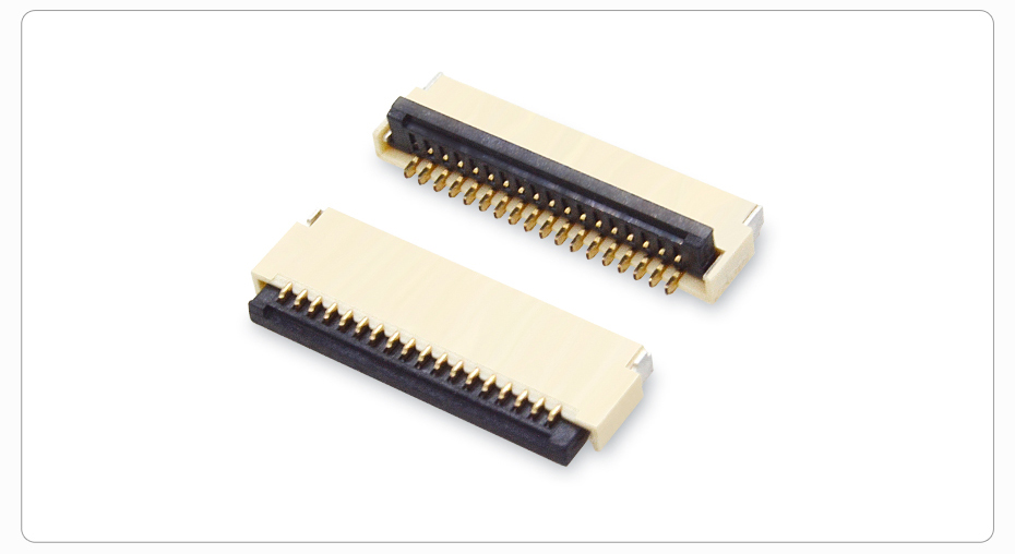 FPC插座 FFC软排线接插件 间距0.5mm-8P H1.0厚后翻盖式连接器