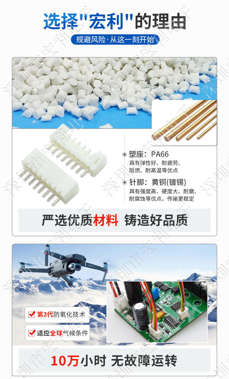 卧式fpc连接器 2.0mm直针 2P 3P 4P 5P 6P 7P 8P 9P 10P 11P 12P Holy 宏利连接器